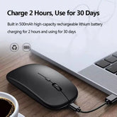 Bluetooth Wireless Optical Mouse, USB Rechargeable for Computer, Laptop, MacBook, and Gaming