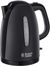 Textures Electric 1.7L Cordless Kettle (Fast Boil 3KW, Black Premium Plastic, Matt & High Gloss Finish, Removable Washable Anti-Scale Filter, Push to Open Lid, Perfect Pour Spout) 21271