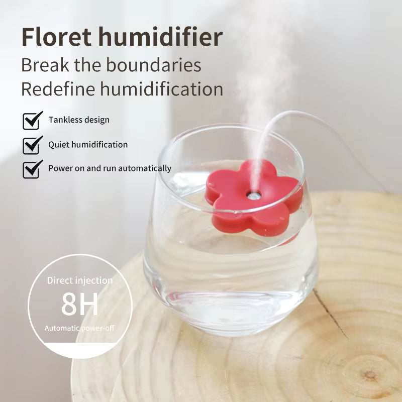 Portable Mini USB with Filter Flower Humidifier Bottle Aroma Diffuser Mist Maker Cool Mist Air Humidifier for Home Office Room