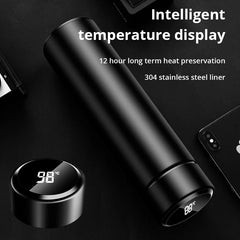 Tea Infuser Thermos: Portable Travel Mug with LCD Touchscreen for Temperature Control of Hot or Cold Beverages