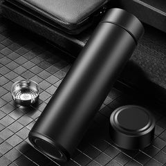 Tea Infuser Thermos: Portable Travel Mug with LCD Touchscreen for Temperature Control of Hot or Cold Beverages