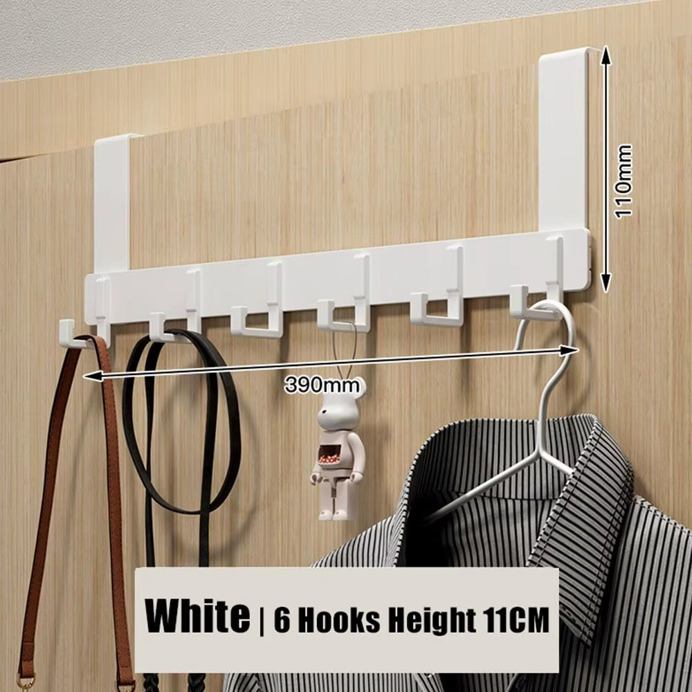 Hooks over the Door 6 Hooks Clothes Coat Hat Towel Hanger Home Bathroom Organizer Rack Kitchen Accessories Holder