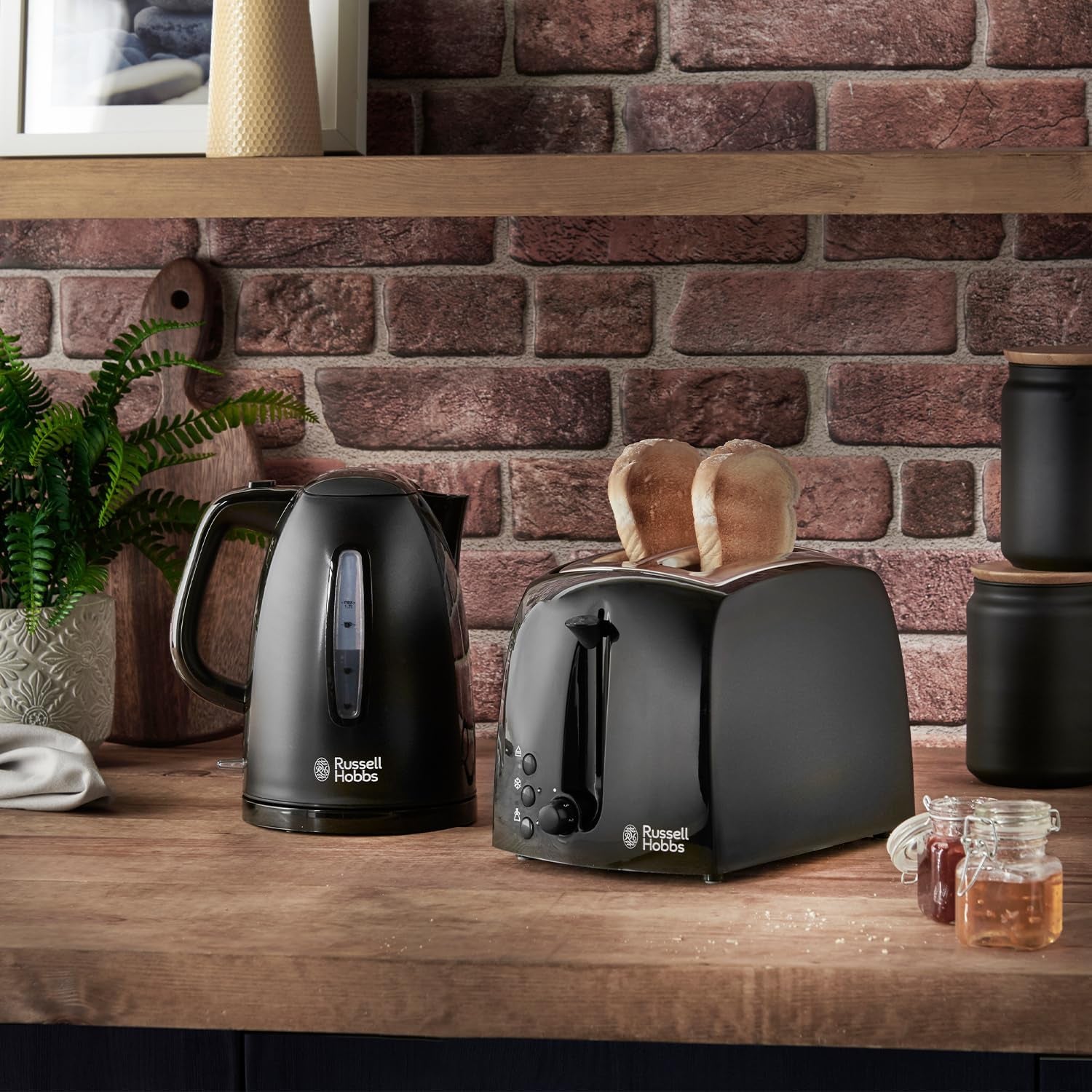 Textures 2 Slice Toaster (Extra Wide Slots, 6 Browning Levels, Frozen, Cancel & Reheat Function with Indicator Lights, Removable Crumb Tray, 850W, Black Matt & High Gloss Finish) 21641