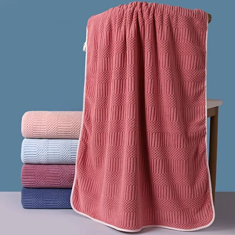 1Pc Striped Coral Velvet Hand Towels, Soft Quick Drying Towel, Absorbent Hand Towel for Bathroom