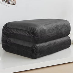 230GSM Coral Fleece Flannel Blankets for Beds Solid Blue Pink Soft Warm Thin Bedspread Sofa Cover Faux Fur Plaid Blanket