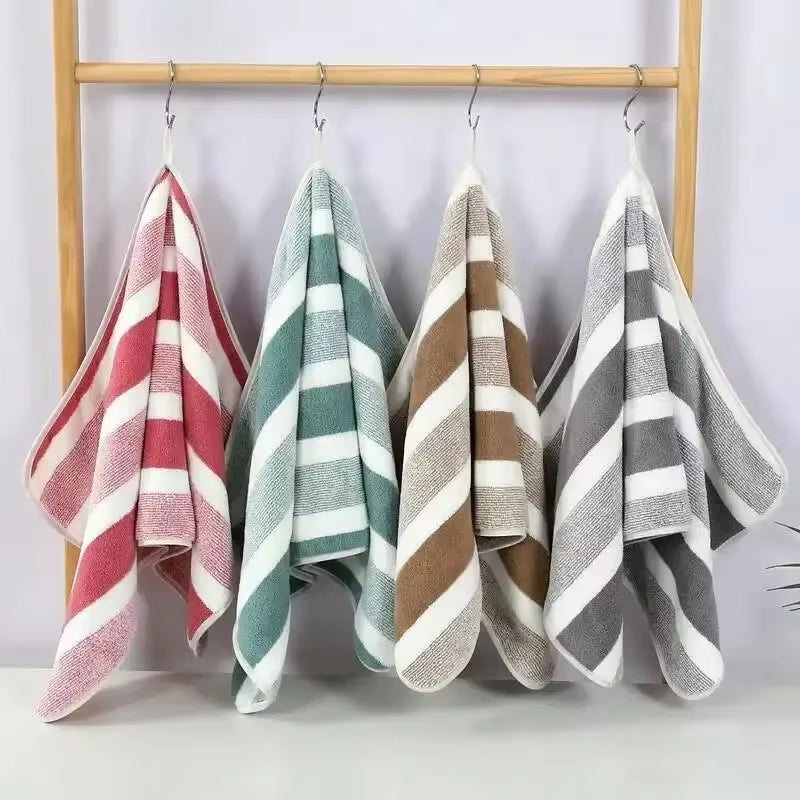 Striped Pattern Towel Set, Soft Hand and Bath Towels, Quick Drying and Absorbent for Bathroom